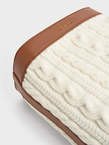 Apolline Textured Knit Bucket Bag, Cream, hi-res