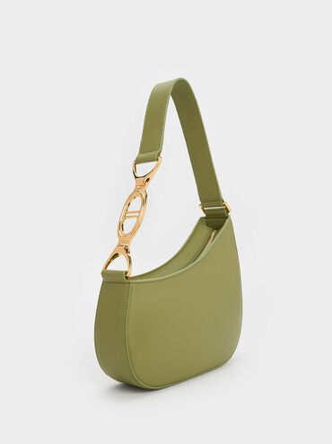 Asymmetrical Shoulder bag, Olive, hi-res