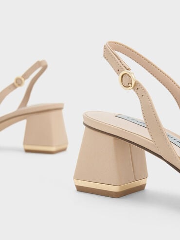 Katarina Trapeze Heel Slingback Pumps, Light Pink, hi-res