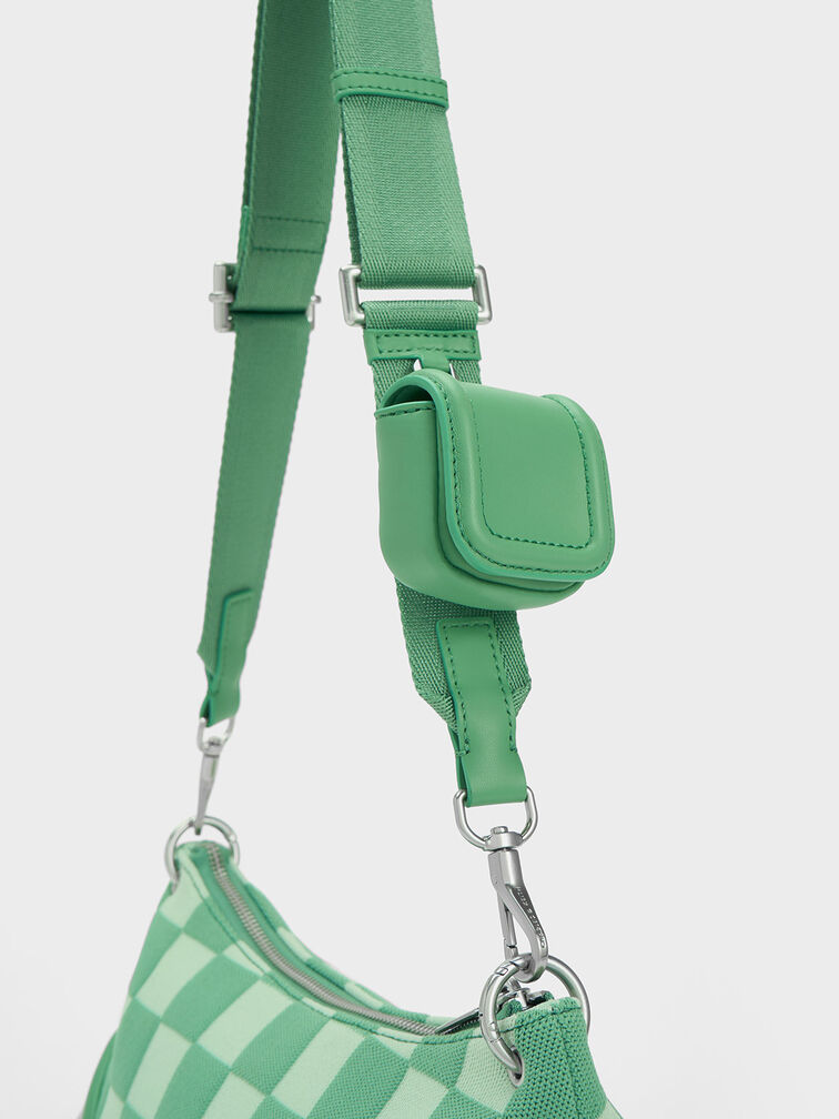Shiloh Checkerboard Shoulder Bag, Green, hi-res