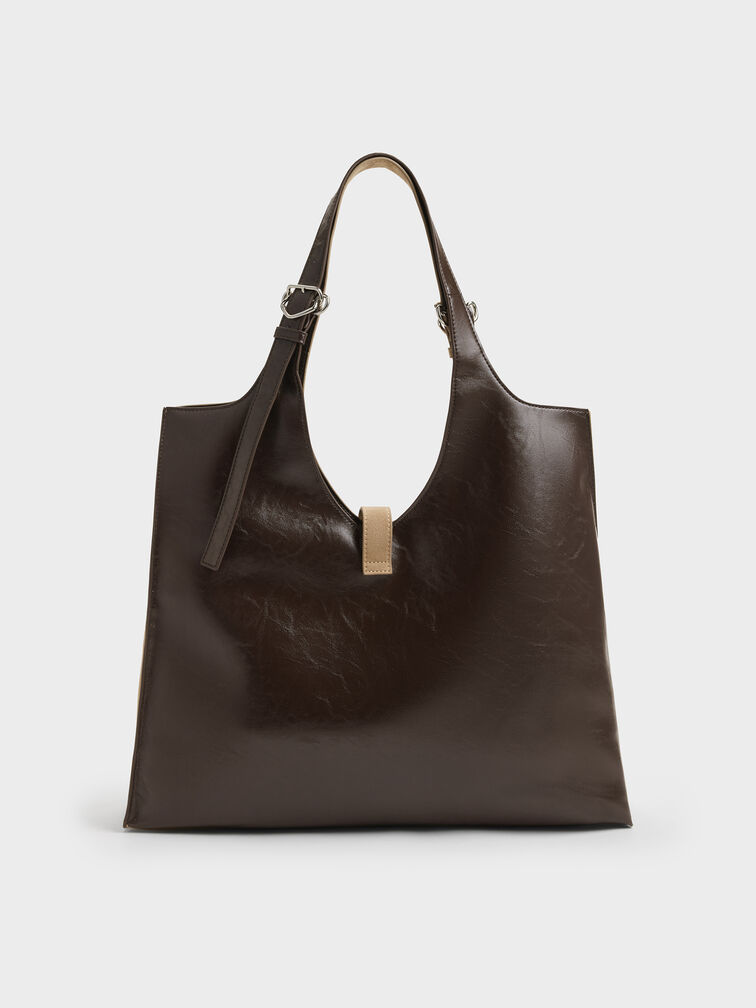 XL Caelan Belted Tote Bag, Sand, hi-res
