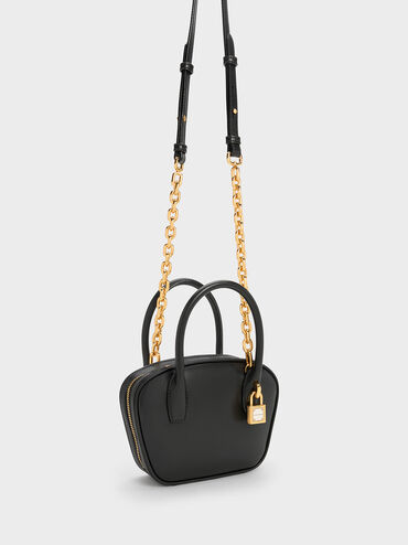 Suki Padlock Tote Bag, Black, hi-res