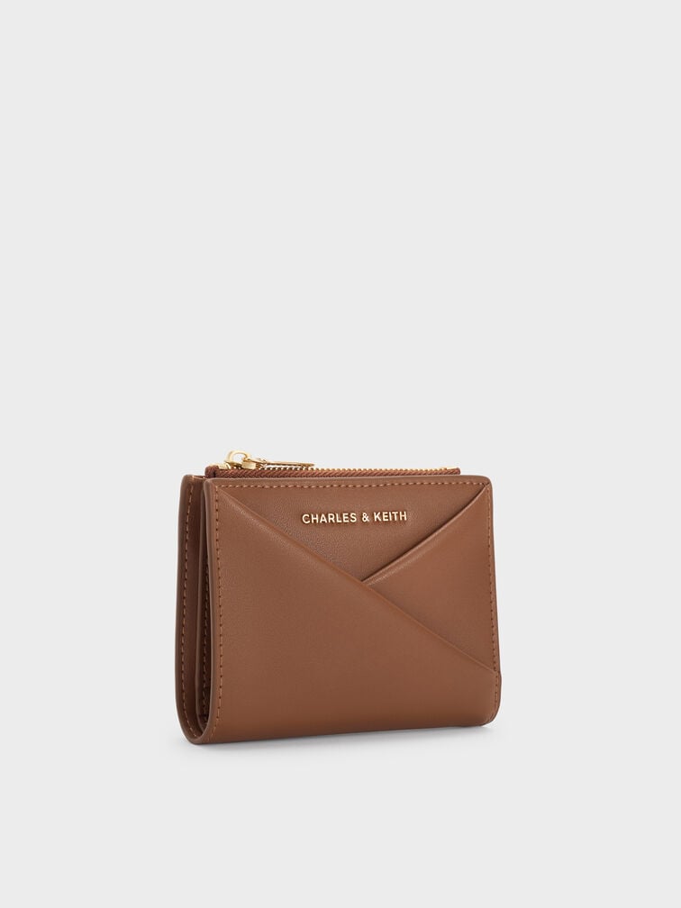 Midori Geometric Top-Zip Wallet, Chocolate, hi-res