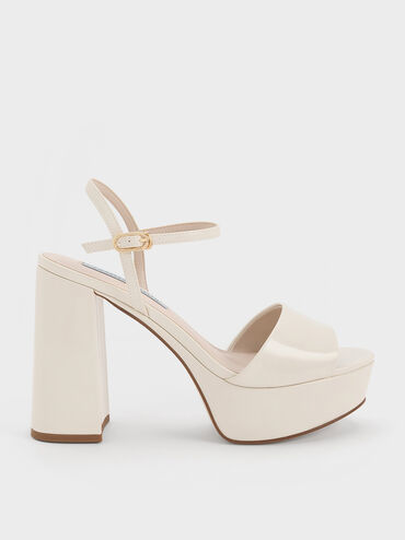 Halle Peep-Toe Metallic Platform Sandals, Chalk, hi-res