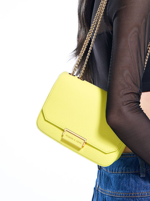 Chain Strap Shoulder Bag, Butter, hi-res