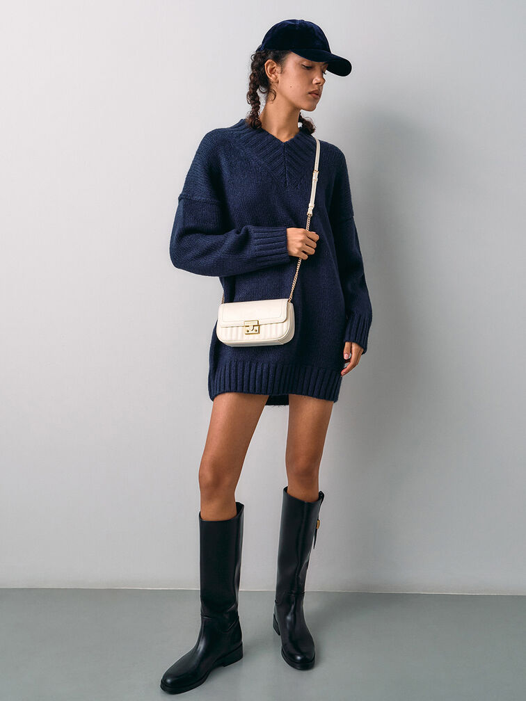 Mini Donna Crinkle-Effect Bag, Cream, hi-res