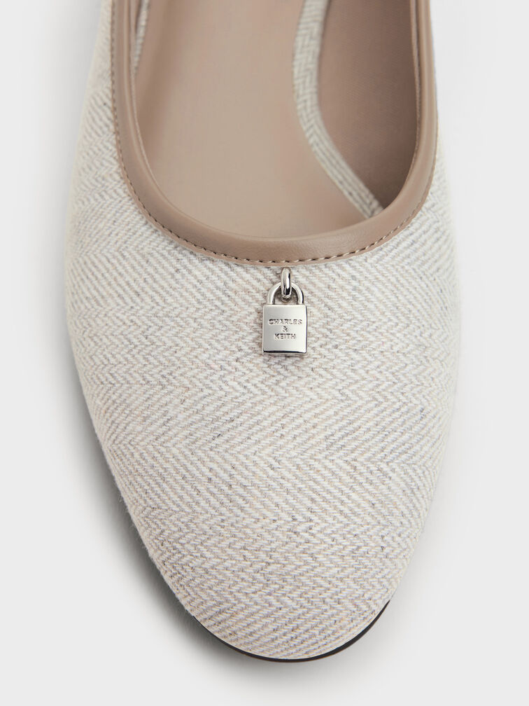 Griselda Two-Tone Ballet Flats, Light Grey, hi-res