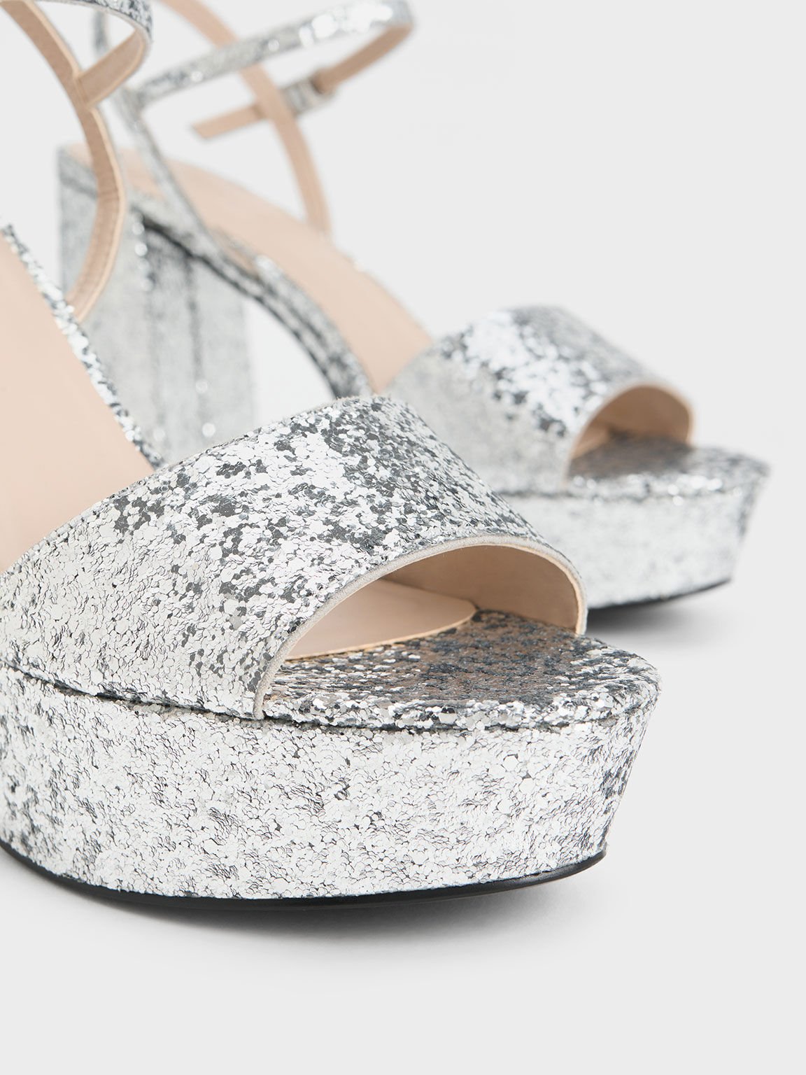 Silver sandals top platform