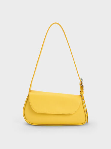 Petra Asymmetrical Front Flap Bag, Yellow, hi-res