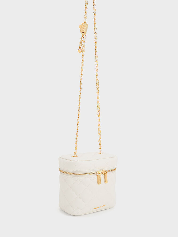 Nezu Quilted Boxy Bag, White, hi-res