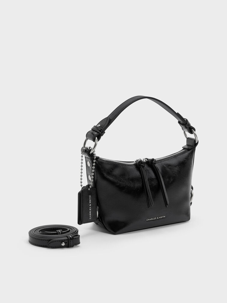 Tatiana Tassel Hobo Bag, Noir, hi-res