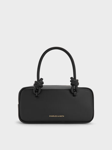 Sammie Knotted-Handle Elongated Bag, Black, hi-res