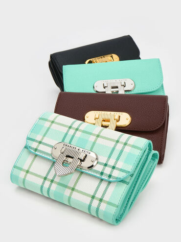 Alcott Push-Lock Wallet, Dark Brown, hi-res