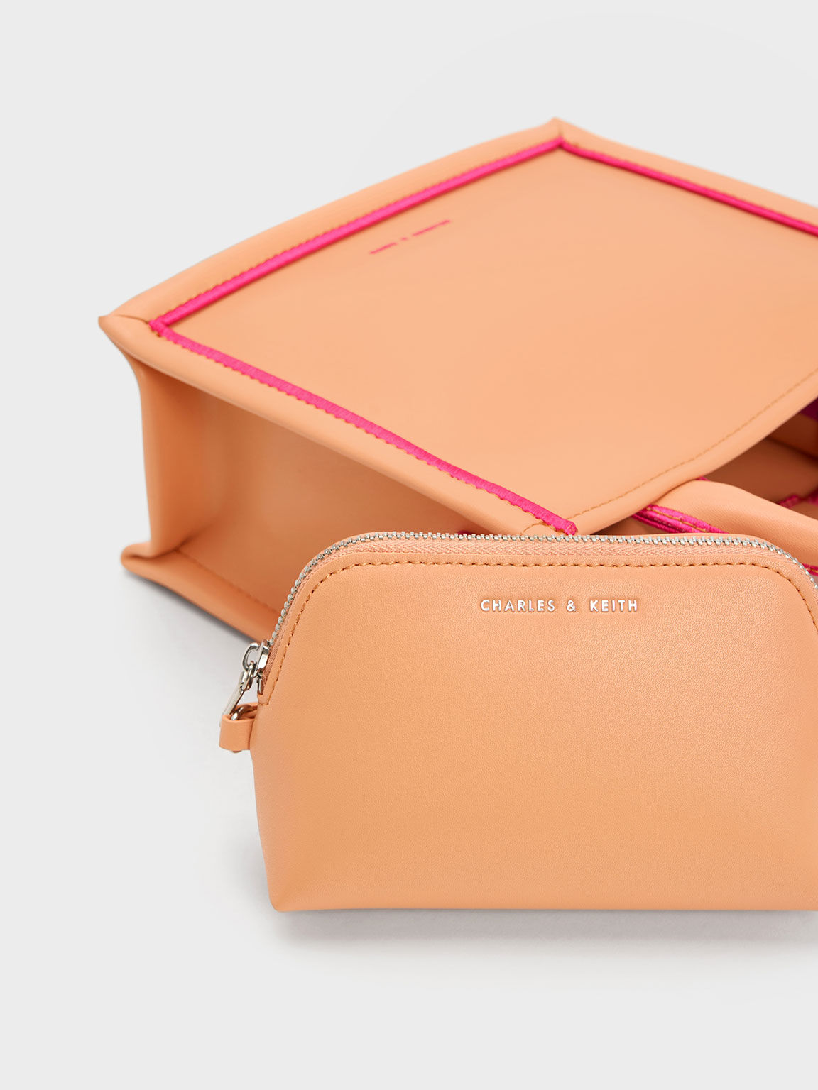 Orange Mini Jump Contrast Trim Tote Bag CHARLES KEITH IN