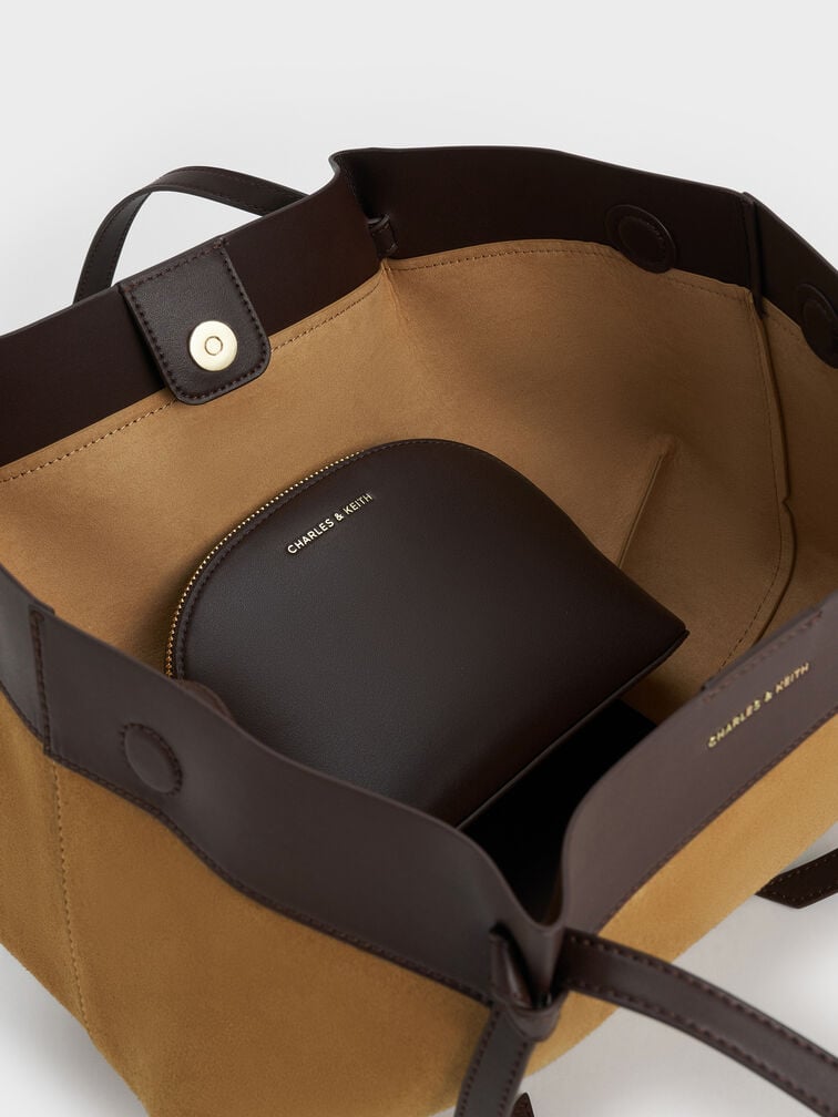 Calla Faux Suede Tote Bag, Sahara Sand, hi-res