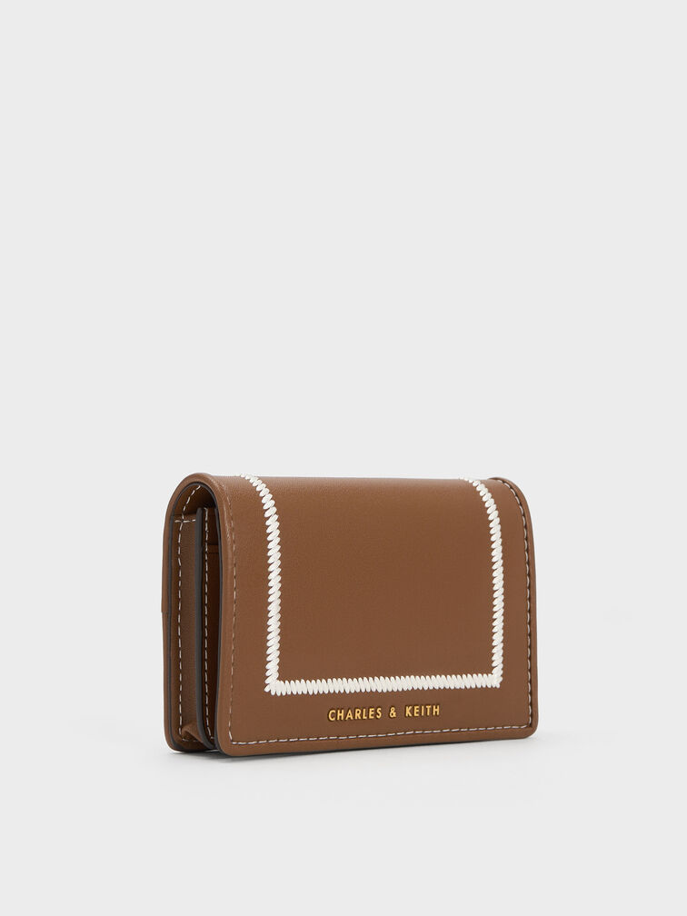 Astra Contrast Trim Wallet, Chocolate, hi-res