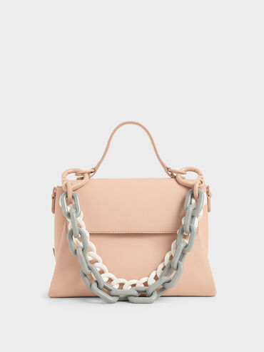 Double Chain Link Bag, Pink, hi-res