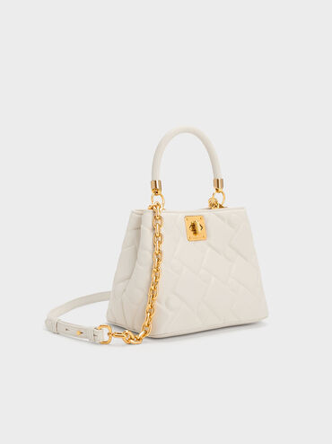 Tillie Quilted Top Handle Bag, Cream, hi-res