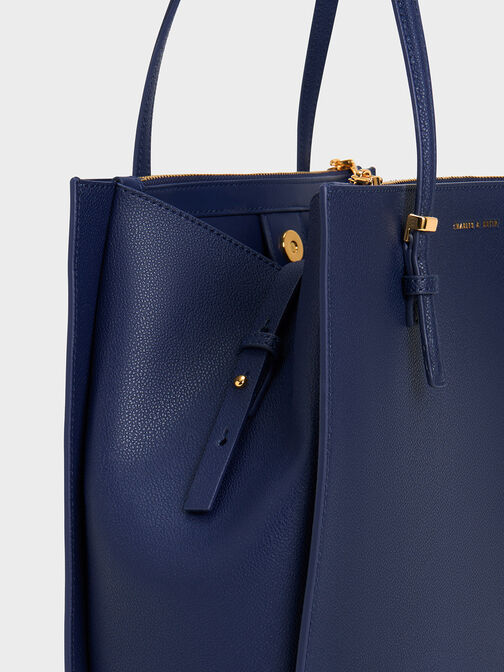 Double Handle Tote Bag, Navy, hi-res