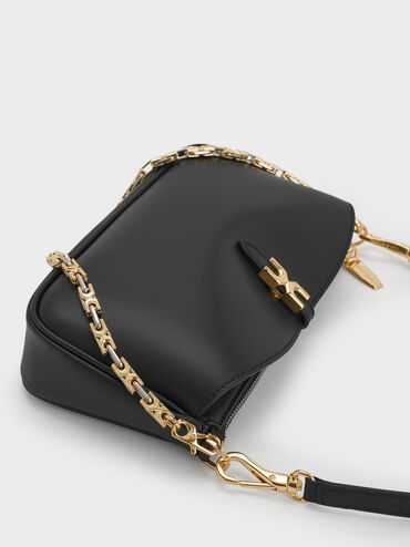 Adalyn Chain Shoulder Bag, Black, hi-res