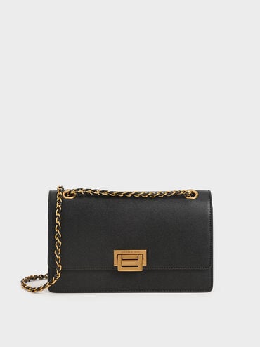 Everline Braided-Strap Shoulder Bag, Black, hi-res
