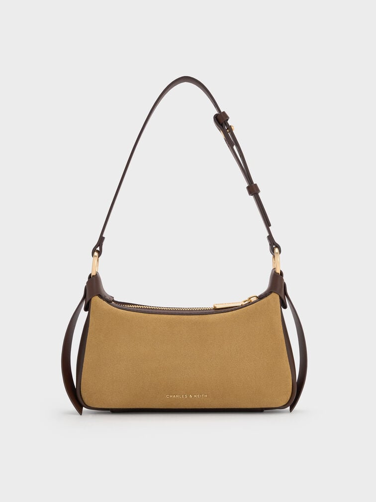 Mini Calla Suede Shoulder Bag, Sahara Sand, hi-res