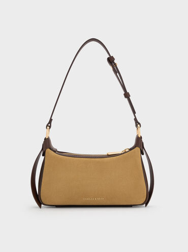 Mini Calla Suede Shoulder Bag, Sahara Sand, hi-res