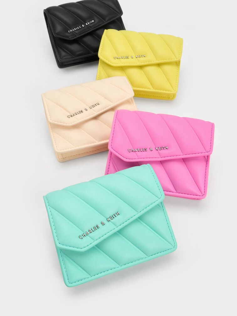Asymmetric Flap Panelled Wallet, Mint Green, hi-res