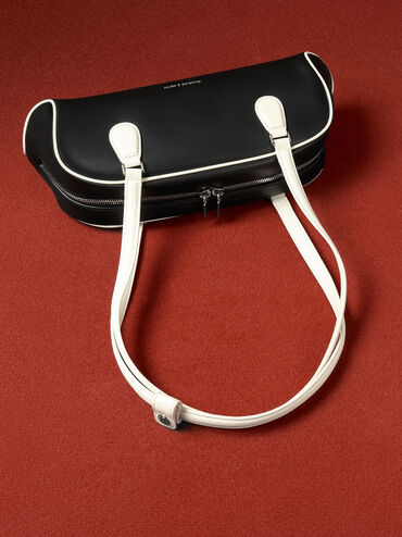 Nelly Two-Tone Elongated Shoulder Bag, Multi, hi-res