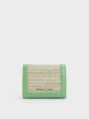 Micaela Tweed Card Holder, Green, hi-res