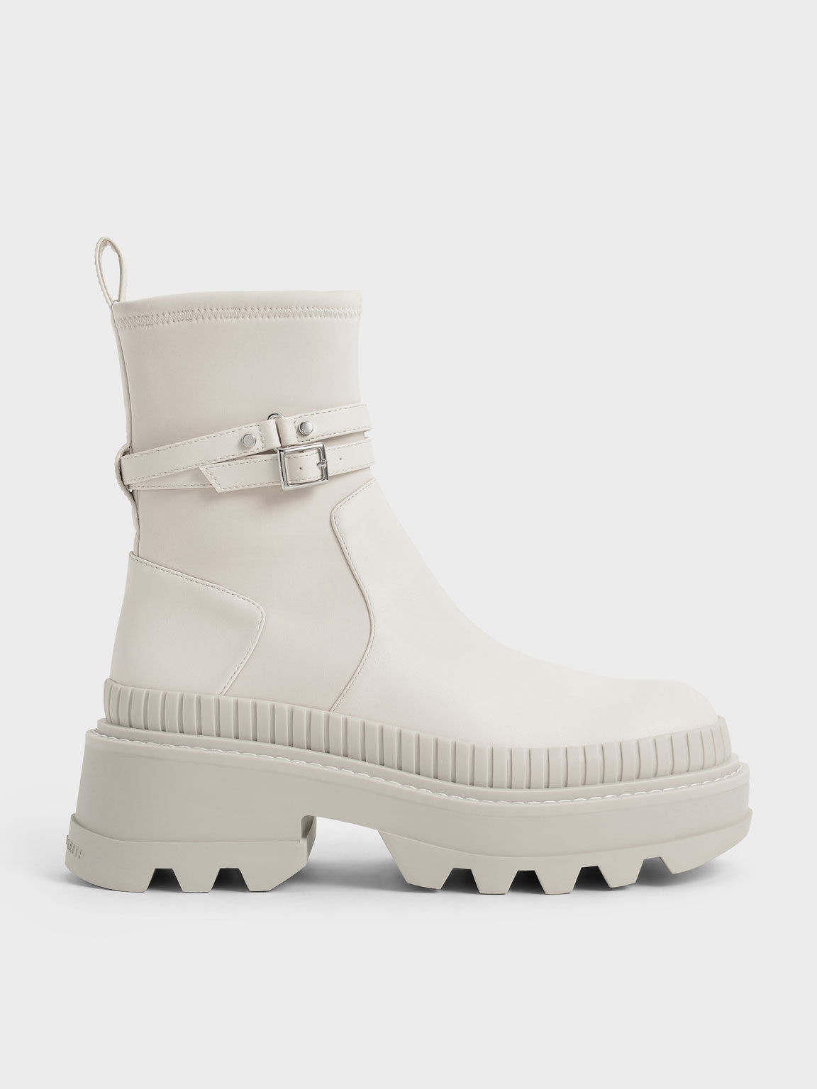 Chalk Slip On Platform Ankle Boots CHARLES KEITH IN