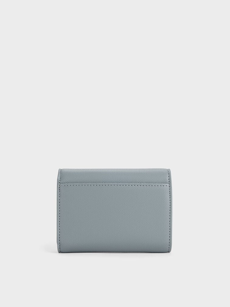 Briony Curved Flap Wallet, Smoky Blue, hi-res