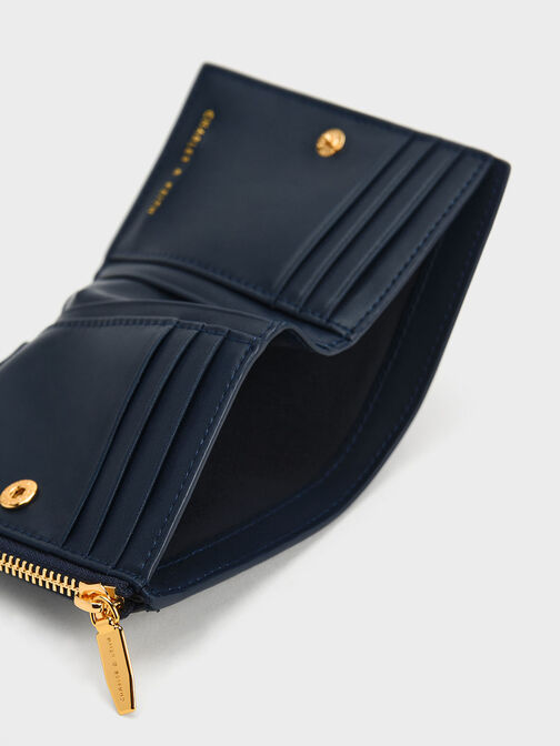 Harmonee Top Zip Small Wallet, Navy, hi-res