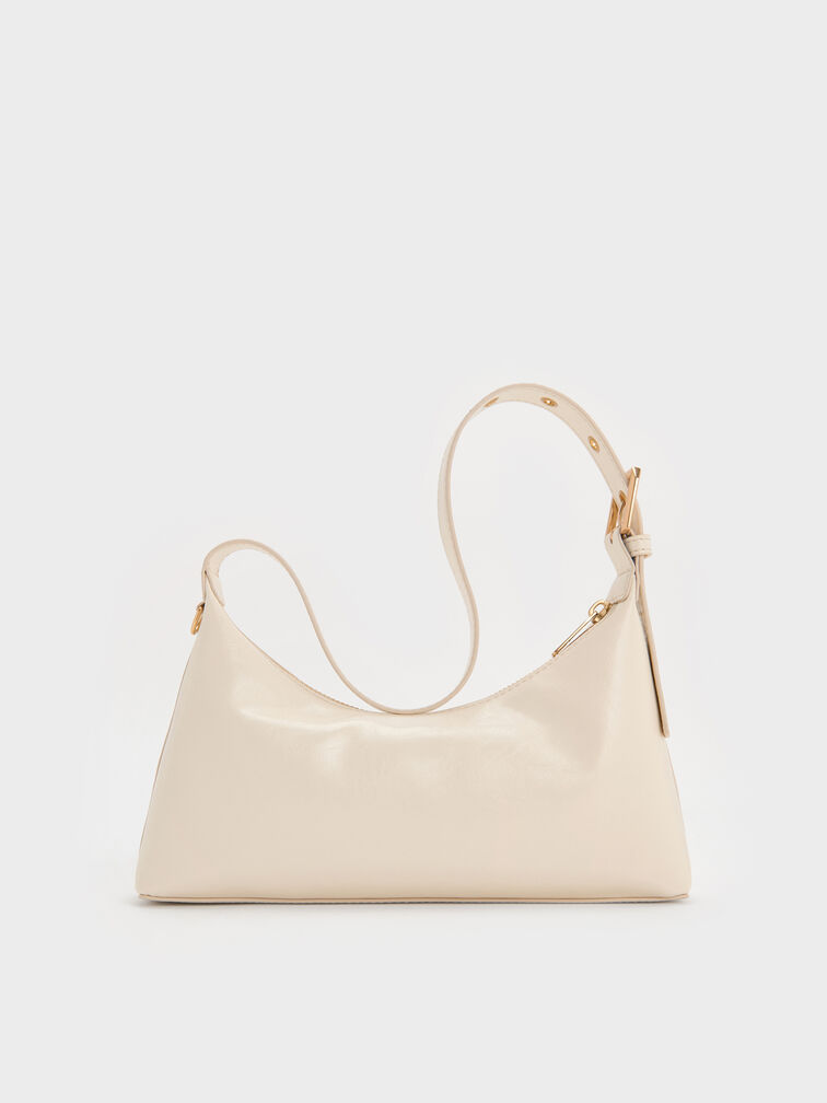 Atwood Chain-Embellished Shoulder Bag, Cream, hi-res