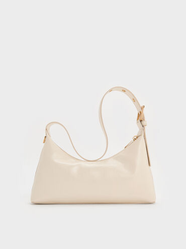 Atwood Chain-Embellished Shoulder Bag, Cream, hi-res