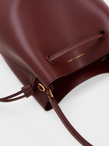 Bellamy Drawstring Hobo Bag, Burgundy, hi-res