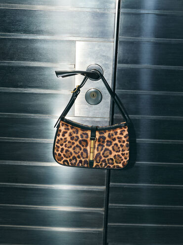 Cesia Leopard-Print Metallic-Accent Shoulder Bag, Multi, hi-res