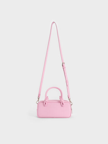 Sammie Knotted-Handle Elongated Bag, Bubble Gum Pink, hi-res