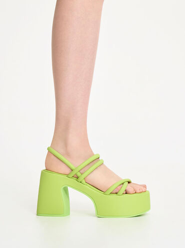 Nerissa Tubular Platform Sandals​, Lime, hi-res