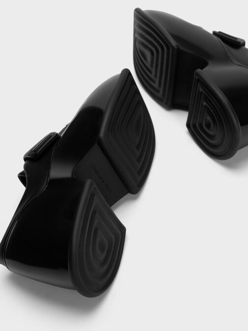 Pixie Patent Platform Loafers, Black, hi-res