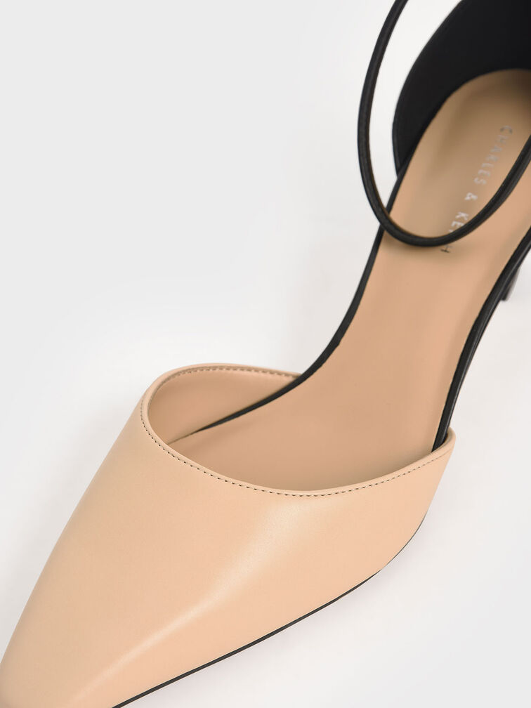 Slant Heel Ankle Strap Pumps, Multi, hi-res