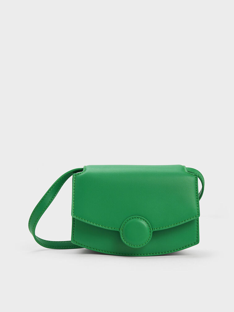 Clover Curved Shoulder Bag, Green, hi-res