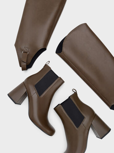 Gigi Block Heel Knee-High Boots, Dark Brown, hi-res