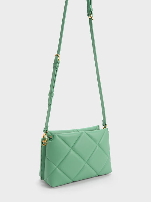 Danika Chunky Chain Padded Bag, Green, hi-res