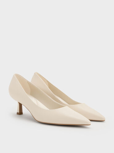 Emmy Pointed Kitten Heel Pumps, Chalk, hi-res