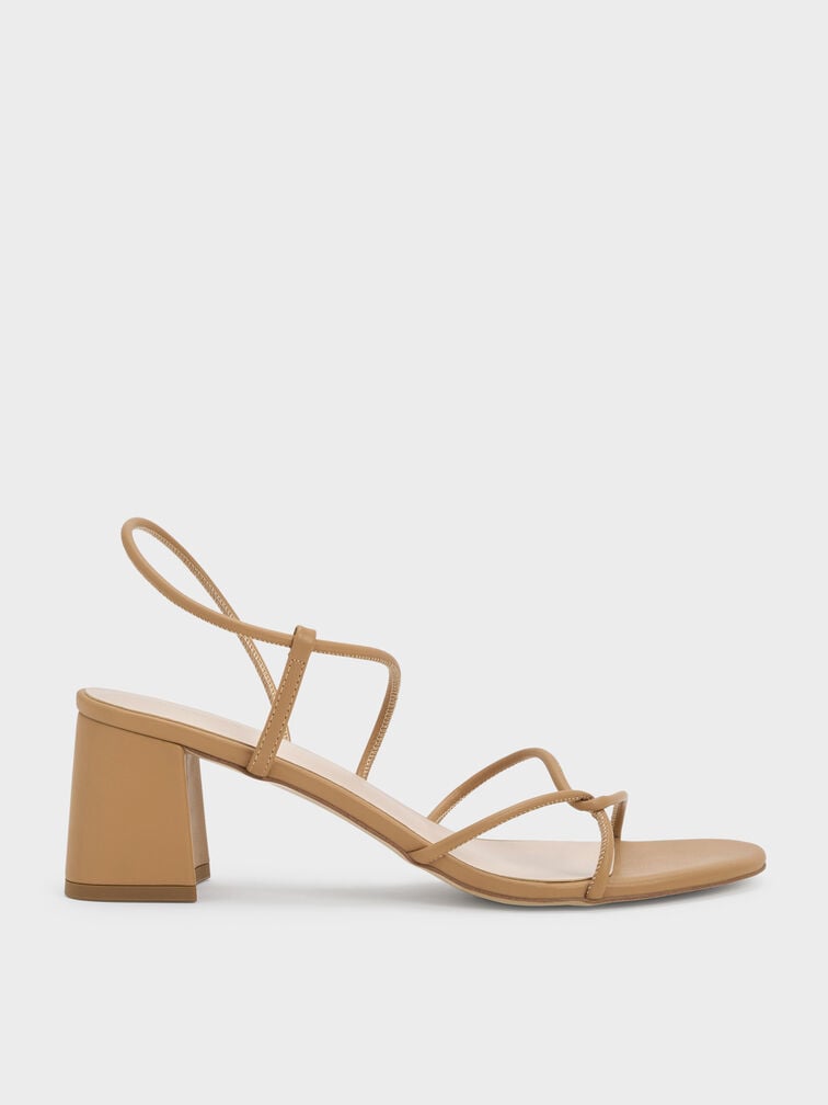 Meadow Strappy Block Heel Sandals, Camel, hi-res