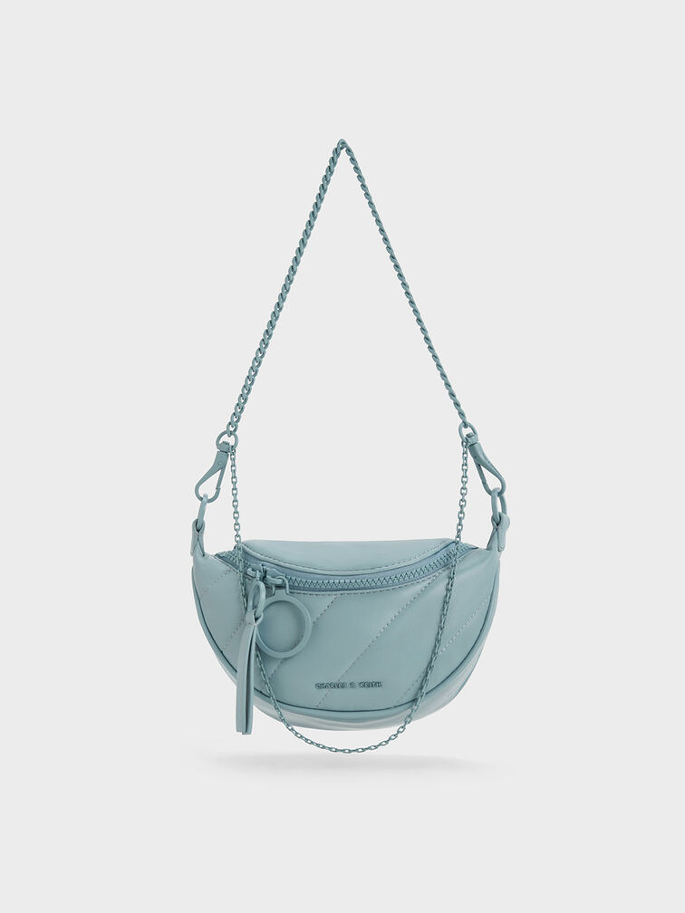 Philomena Half-Moon Crossbody Bag, Slate Blue, hi-res