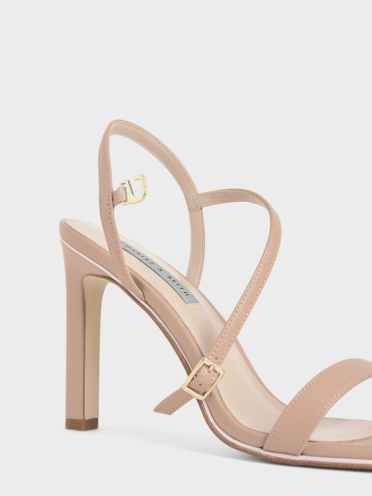 Back Strap Heeled Sandals, Nude, hi-res