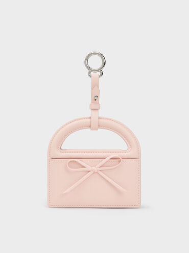 Reese Bow Top Handle Wristlet, Soft Pink, hi-res