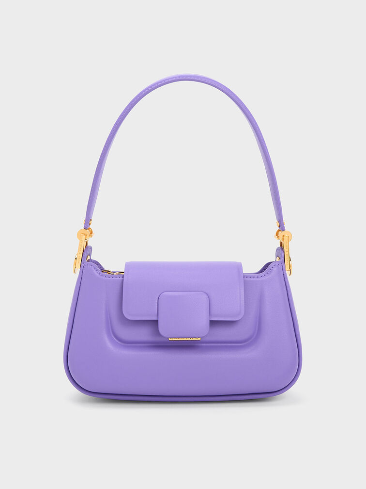 Koa Push-Lock Top Handle Bag, Purple, hi-res